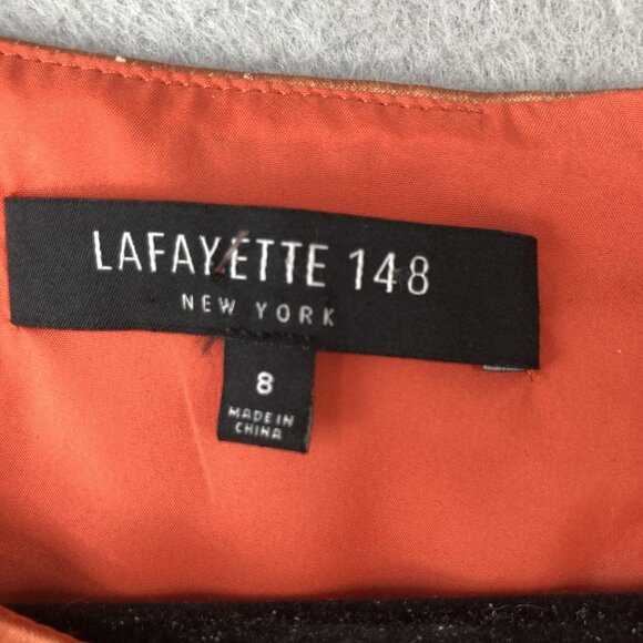 Lafayette 148 Dress Womens 8 Sheath Cap Sleeve Art Print Multicolor Pattern - Picture 6 of 16